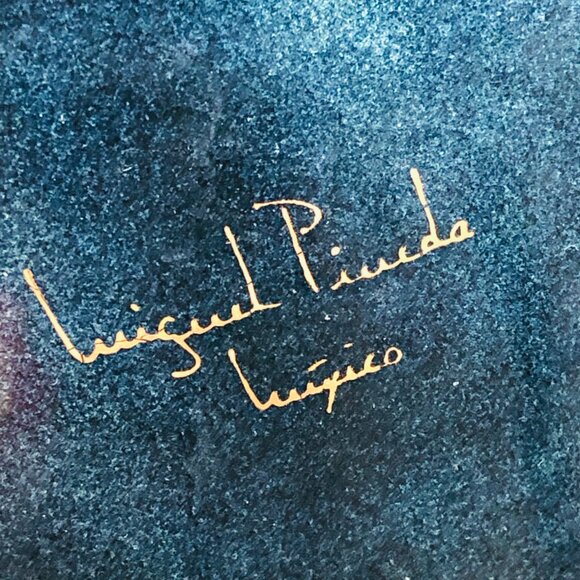 60s Original Enamel on Copper Dish -Miguel Pineda MCM Abstract RARE Collectible - Picture 7 of 10